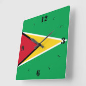 Guyana National Flag Patriotic Vierkante Klok (Hoek)