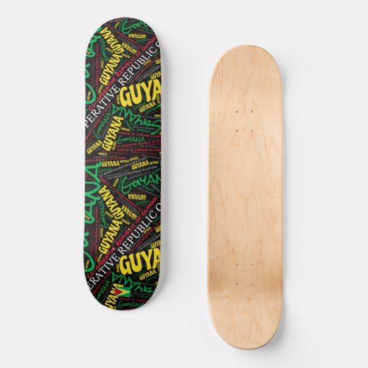 Guyana National Pride Wordcloud Persoonlijk Skateboard (Voorkant)