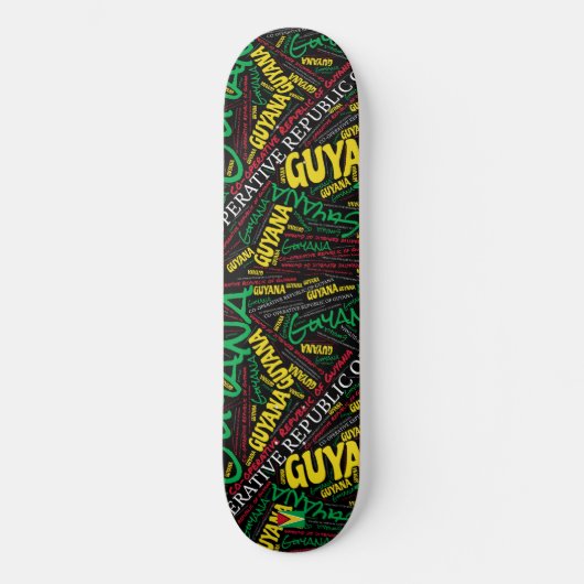Guyana National Pride Wordcloud Persoonlijk Skateboard (Voorkant)