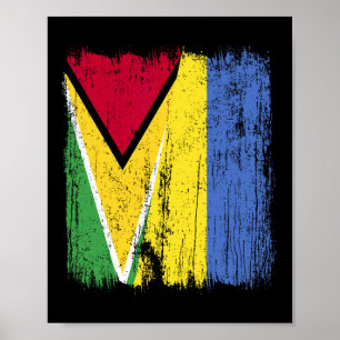 Guyana Oekraine Halfvlag Guyanees Oekraïens Erfgoe Poster