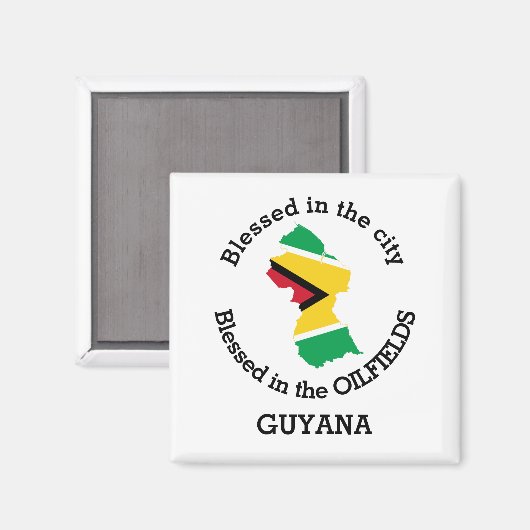 GUYANA-OLIE in de olievelden, op maat gesneden Magneet (Voorkant / Achterkant)
