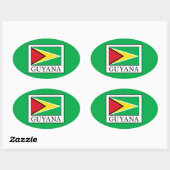 Guyana Ovale Sticker (Vel)
