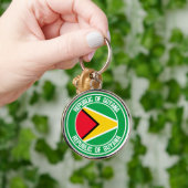 Guyana Rond Embleem Sleutelhanger (Hand)