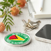 Guyana Rond Embleem Sleutelhanger (Zijkant)