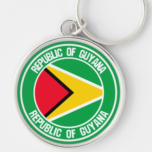 Guyana Rond Embleem Sleutelhanger (Voorkant)
