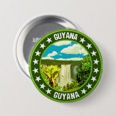 Guyana Ronde Button 7,6 Cm (Voorkant /achterkant)