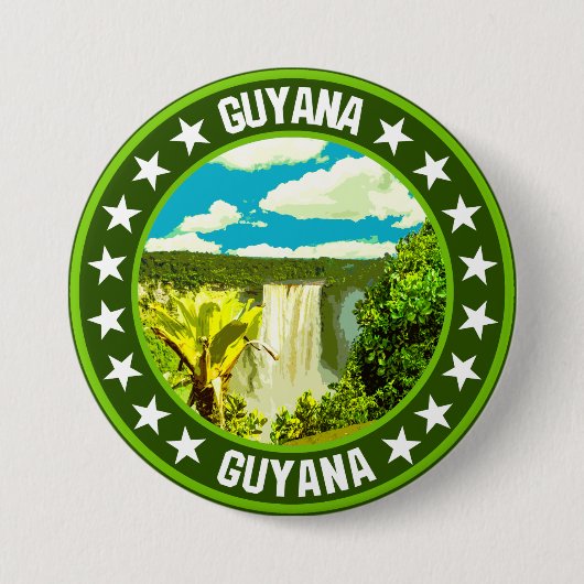 Guyana Ronde Button 7,6 Cm (Voorkant)
