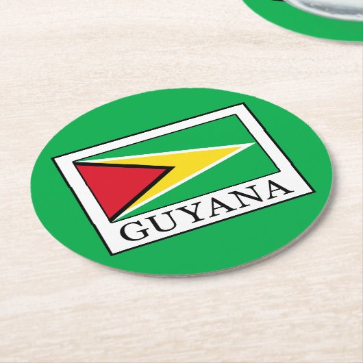 Guyana Ronde Kartonnen Onderzetter (Gebogen)