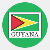 Guyana Ronde Sticker (Voorkant)
