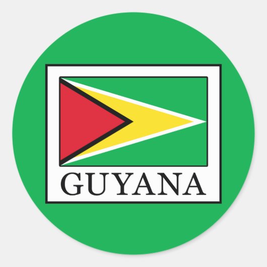 Guyana Ronde Sticker (Voorkant)