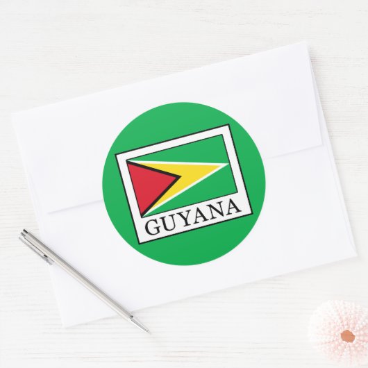 Guyana Ronde Sticker (Envelop)