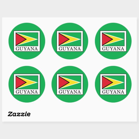 Guyana Ronde Sticker (Vel)