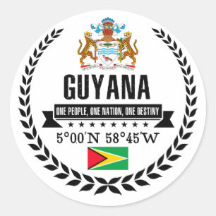 Guyana Ronde Sticker
