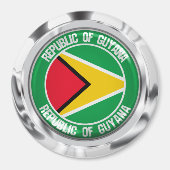 Guyana Round Emblem Magneet (Voorkant)