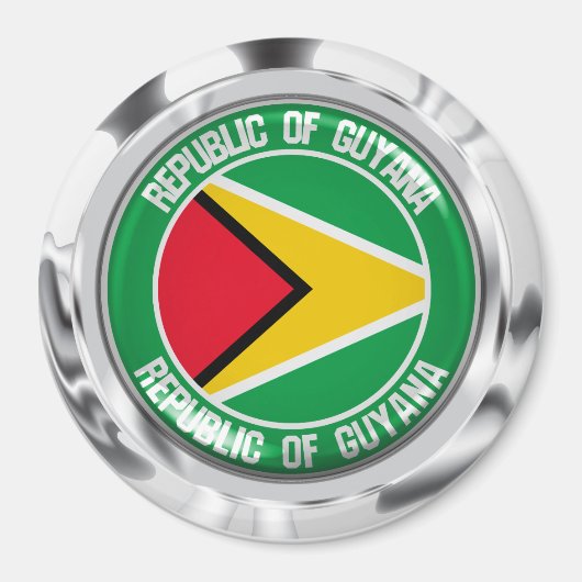 Guyana Round Emblem Magneet (Voorkant)