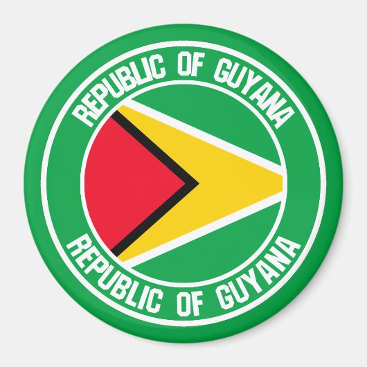 Guyana Round Emblem Magneet (Voorkant)