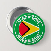 Guyana Round Emblem Ronde Button 7,6 Cm (Voorkant /achterkant)