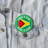 Guyana Round Emblem Ronde Button 7,6 Cm (In situ)