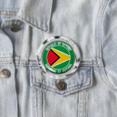Guyana Round Emblem Ronde Button 7,6 Cm (In situ)