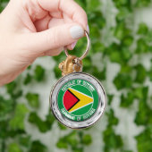 Guyana Round Emblem Sleutelhanger (Hand)