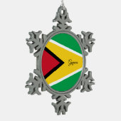 Guyana sneeuwvlok, Guyana-vlag Tin Sneeuwvlok Ornament (Links)