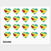 Guyana sticker, hart, patriottische Guyaanse vlag Hart Sticker (Vel)