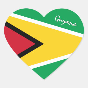 Guyana sticker, hart, patriottische Guyaanse vlag Hart Sticker