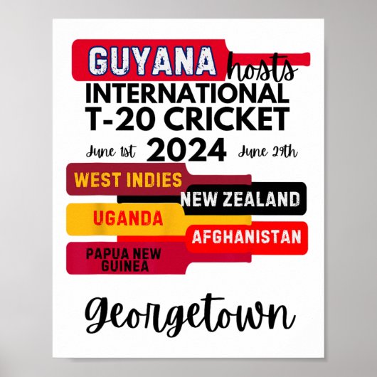 Guyana T-20 International Cricket  Poster (Voorkant)