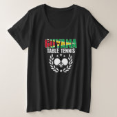 Guyana Table Tennis  Guyanese Ping Pong Team Suppo Grote Maat T-shirt (Design voorkant)