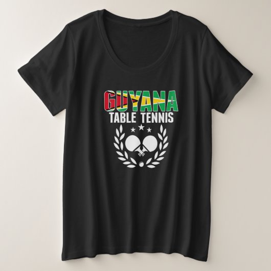 Guyana Table Tennis  Guyanese Ping Pong Team Suppo Grote Maat T-shirt (Design voorkant)