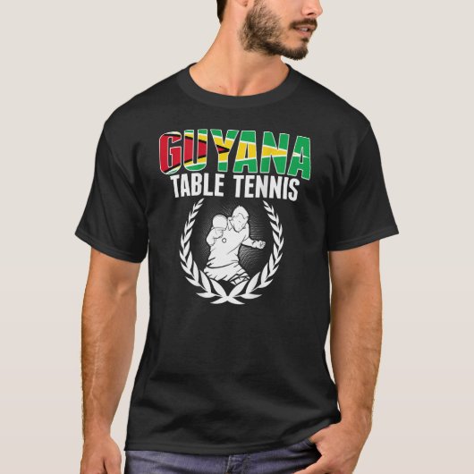 Guyana Table Tennis  Guyanese Ping Pong Team Suppo T-shirt (Voorkant)