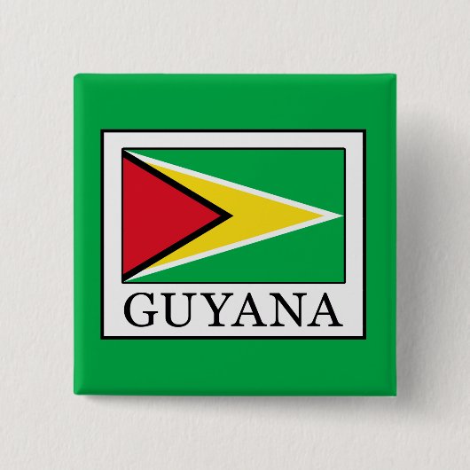 Guyana Vierkante Button 5,1 Cm (Voorkant)