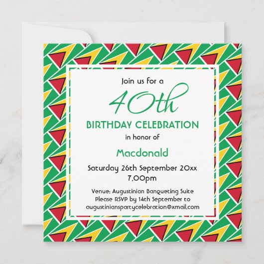 GUYANA VLAG Aangepaste Verjaardag Viering Kaart (Voorkant)