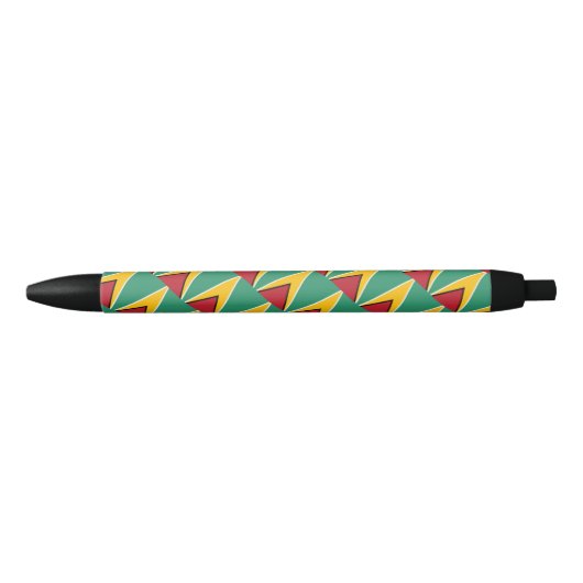 Guyana Vlag Balpen Zwarte Inkt Pen (Voorkant)