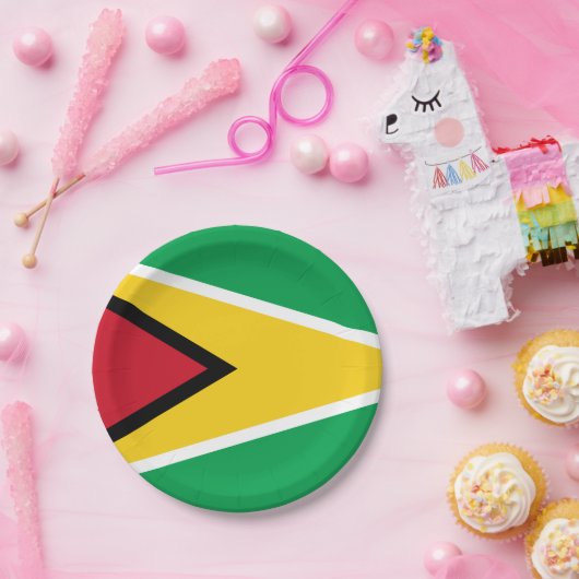 Guyana Vlag borden, partij, sport, Guyana Papieren Bordje (Feest)