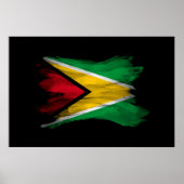 Guyana vlag borstelslag, nationale vlag poster (Voorkant)