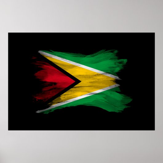 Guyana vlag borstelslag, nationale vlag poster (Voorkant)