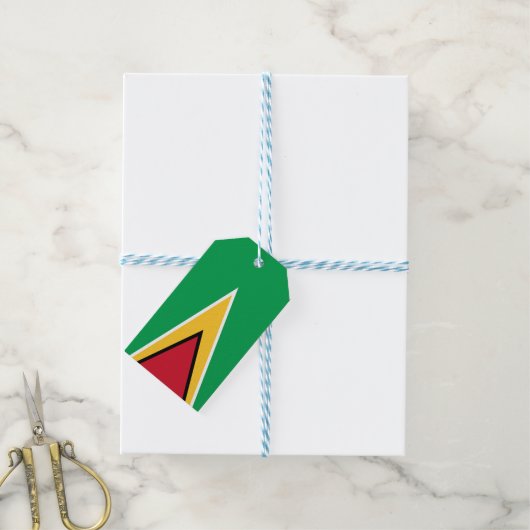 Guyana vlag cadeaulabel (Met Touw)