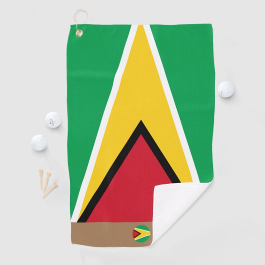Guyana vlag en Guyana monogrammen/golfhanddoek Golfhanddoek (Insitu)