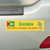 Guyana Vlag en Landkaart Bumpersticker (Op auto)