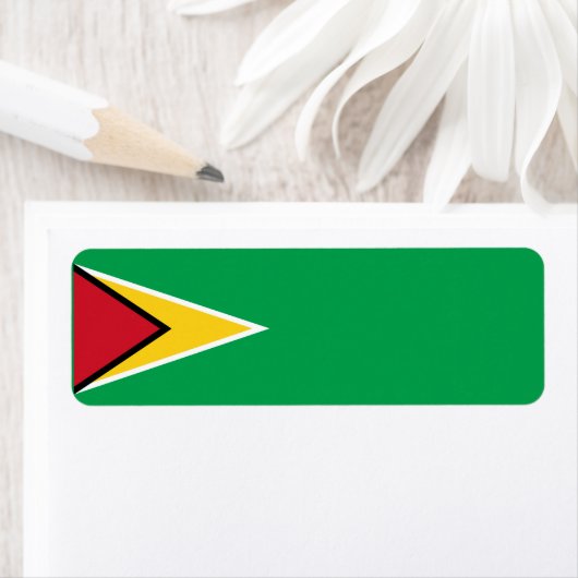 Guyana vlag etiket (Insitu)