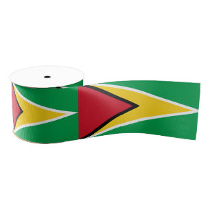 Guyana Vlag & Guyana reizen, vakantie/sport Satin Grosgrain Lint