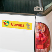 Guyana Vlag Hart + Landkaart Bumpersticker (Op Truck)