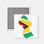 Guyana Vlag Kaart GY Magneet (Voorkant / Achterkant)