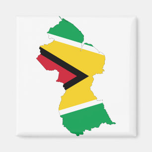 Guyana Vlag Kaart GY Magneet
