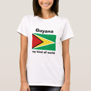 Guyana Vlag + Kaart + Tekst T-shirt