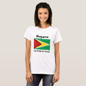 Guyana Vlag + Kaart + Tekst T-shirt (Voorkant volledig)