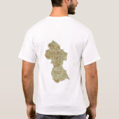 Guyana Vlag + Kaart + Tekst T-shirt (Achterkant)