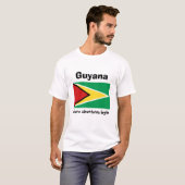 Guyana Vlag + Kaart + Tekst T-shirt (Voorkant volledig)