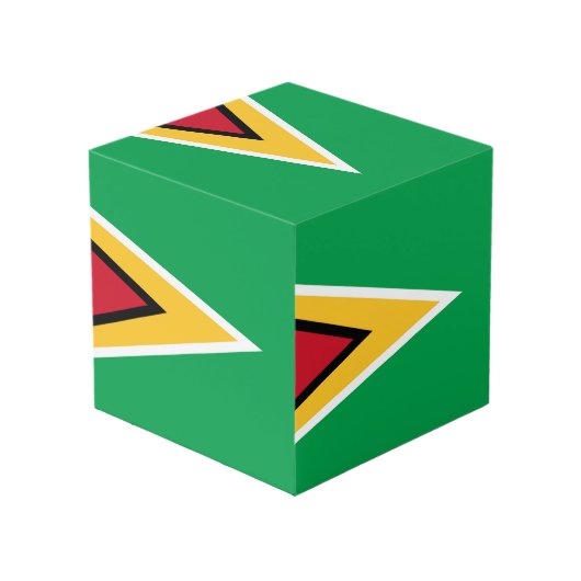 Guyana vlag kubus (Voorkant hoekig)